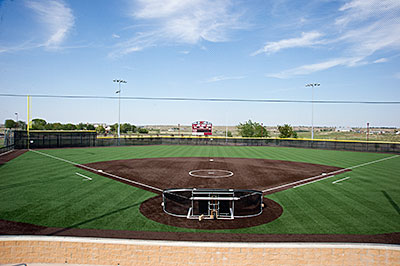 A view of Schaeffer Park from behind home plate.